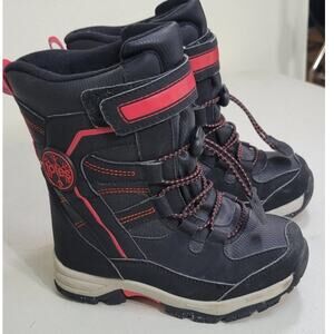 Totes Boots Boys Size 12 Black & Red Snow Boots Winter Boys Boots Outdoorsy